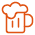 Orangenes Icon Bierzapfanlage